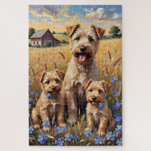 Puzzle Arte de campo dorado Terrier Trigo