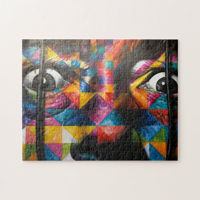 Puzzle Arte de caras multicolores (Horizontal)