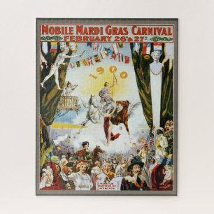 Puzzle Arte de cartel de carnaval Mardi Gras móvil vintag