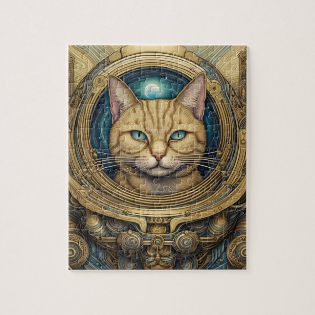 Puzzle Arte de ciberpunk astronauta al gato (Vertical)
