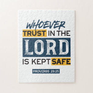 Puzzle Arte de cita bíblica - Proverbios 29:25 Confianza