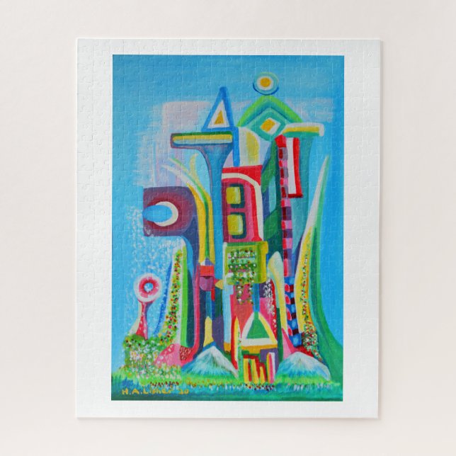 Puzzle Arte de ciudad futura (Vertical)