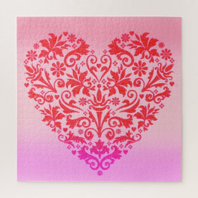 Puzzle Arte de corazón rojo (Vertical)
