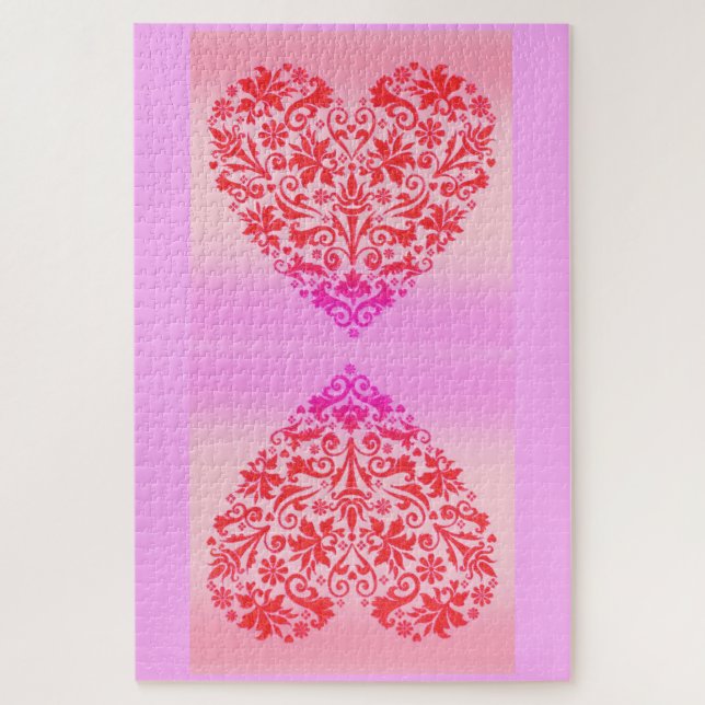 Puzzle Arte de corazones rojos (Vertical)