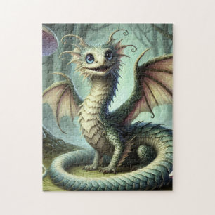 Puzzle Arte de criatura de fantasía linda Dragon Jabberwo