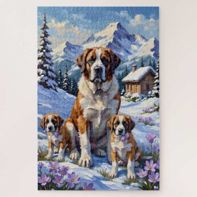 Puzzle Arte de crocus alpino San Bernardo (Vertical)
