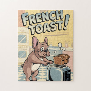 Puzzle Arte de dibujos animados del desayuno de un Bulldo