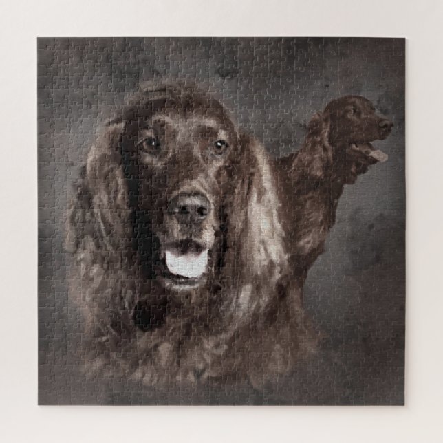Puzzle Arte de Digitaces de los perros de Irish Setter (Vertical)