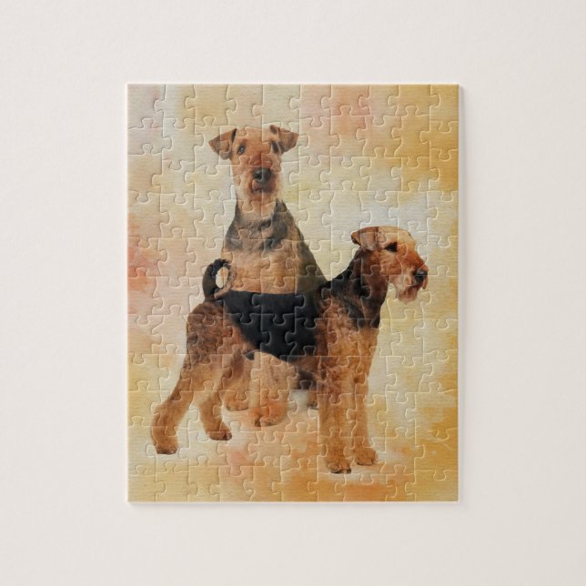 Puzzle Arte de Digitaces de los terrieres de Airedale (Vertical)