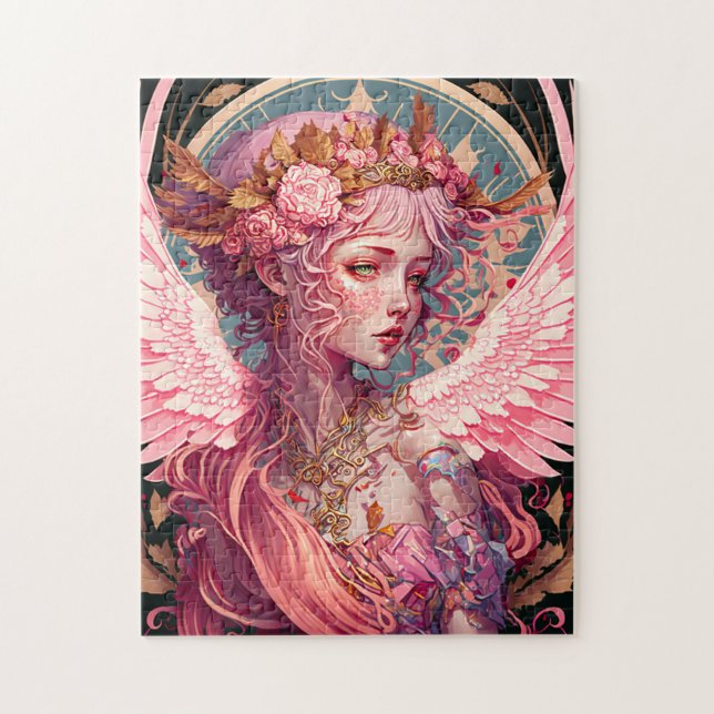 Puzzle Arte de fantasía de Angel Fairy Rosa (Vertical)