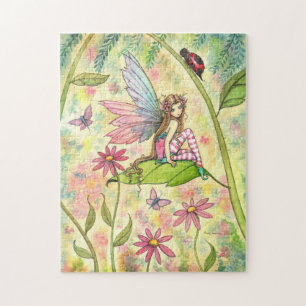 Puzzle Arte de fantasía de hada linda y mariquita