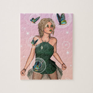 Puzzle Arte de fantasía de hada mariposa brillante