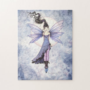 Puzzle Arte de fantasía de hada morada linda