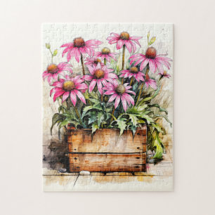 Puzzle Arte de Flor de Aster Frescamente Cosechada