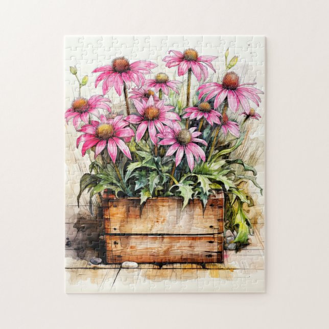 Puzzle Arte de Flor de Aster Frescamente Cosechada (Vertical)