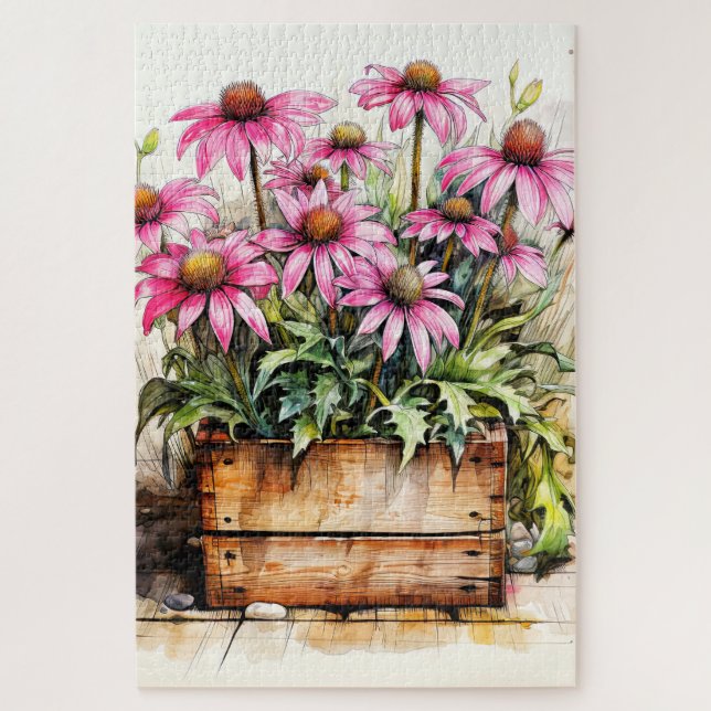 Puzzle Arte de Flor de Aster Frescamente Cosechada (Vertical)
