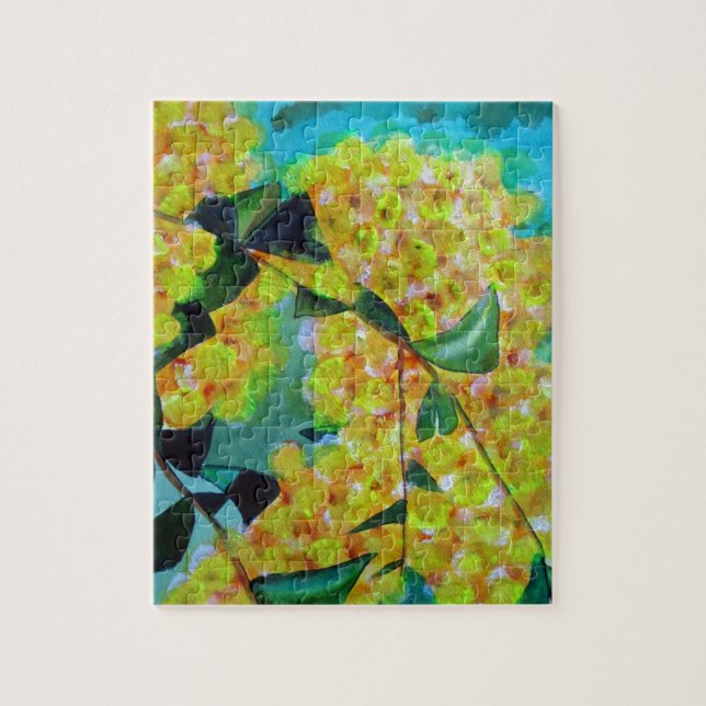 Puzzle Arte de flores australiano nativo de Wellow (Vertical)