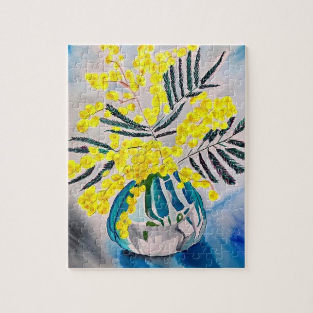 Puzzle Arte de flores australiano nativo de Wellow (Vertical)