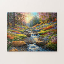 Arte de flores forestales coloridas