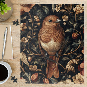 Puzzle Arte de follaje de pájaros vintage de William Morr