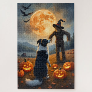 Puzzle Arte de Halloween de Border Collie Campo de Calaba