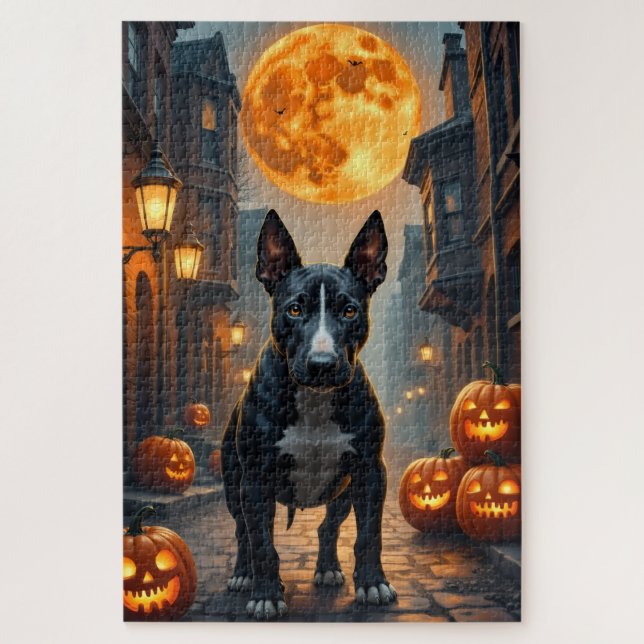 Puzzle Arte de Halloween de Bull Terrier Gótico (Vertical)