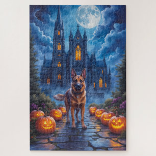 Puzzle Arte de Halloween de Malinois Belga Catedral Gótic