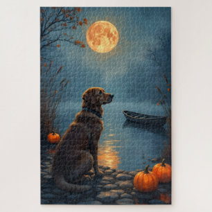 Puzzle Arte de Halloween junto al lago del Retriever de l
