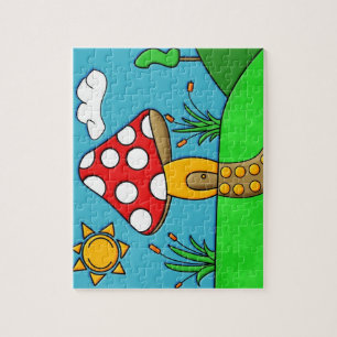 Puzzle Arte de hongos caprichosos del bosque