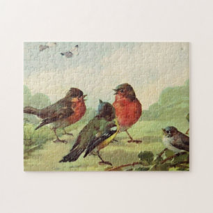 Puzzle Arte de Ilustracion de Aves Vintage