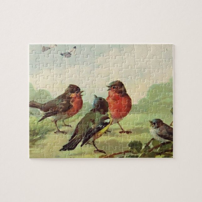 Puzzle Arte de Ilustracion de Aves Vintage (Horizontal)