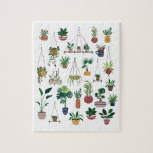Puzzle Arte de ilustración de plantas de interior y exter