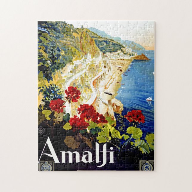 Puzzle Arte de Ilustracion de Viajes de la Vieja Italia (Vertical)