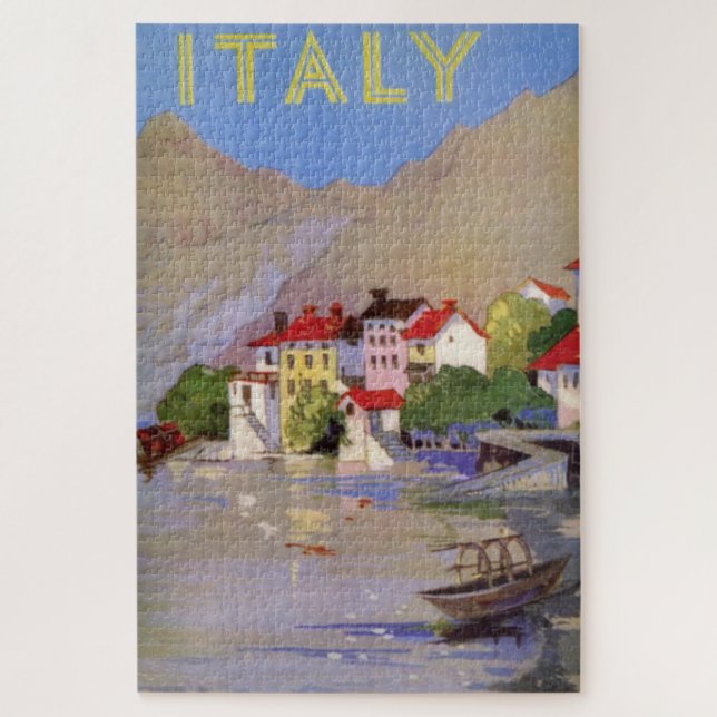 Puzzle Arte de Ilustracion de Viajes de la Vieja Italia (Vertical)