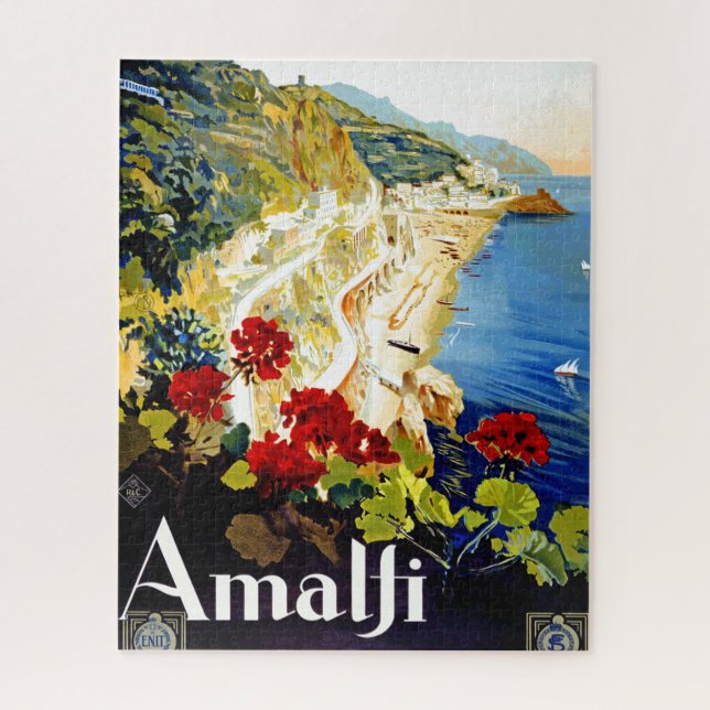 Puzzle Arte de Ilustracion de Viajes de la Vieja Italia (Vertical)