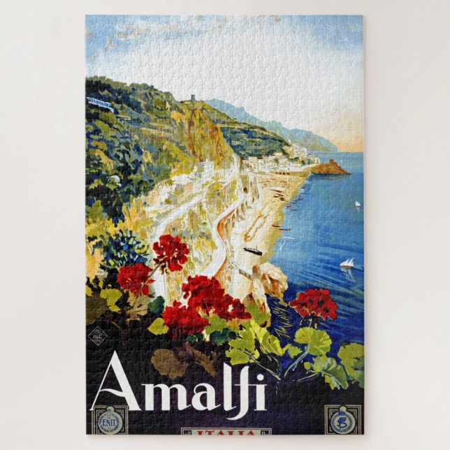 Puzzle Arte de Ilustracion de Viajes de la Vieja Italia (Vertical)