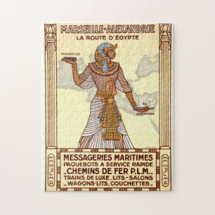 Puzzle Arte de Ilustracion de viajes en Egipto vintage