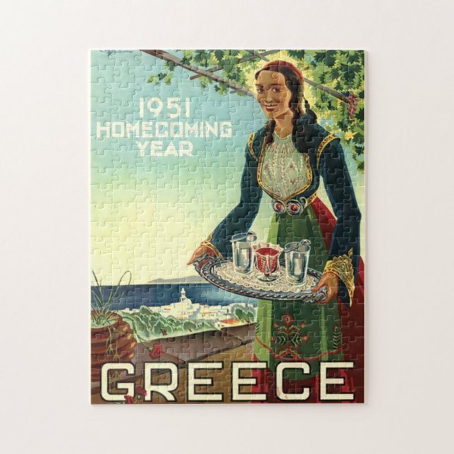 Puzzle Arte de Ilustracion de viajes en Grecia (Vertical)