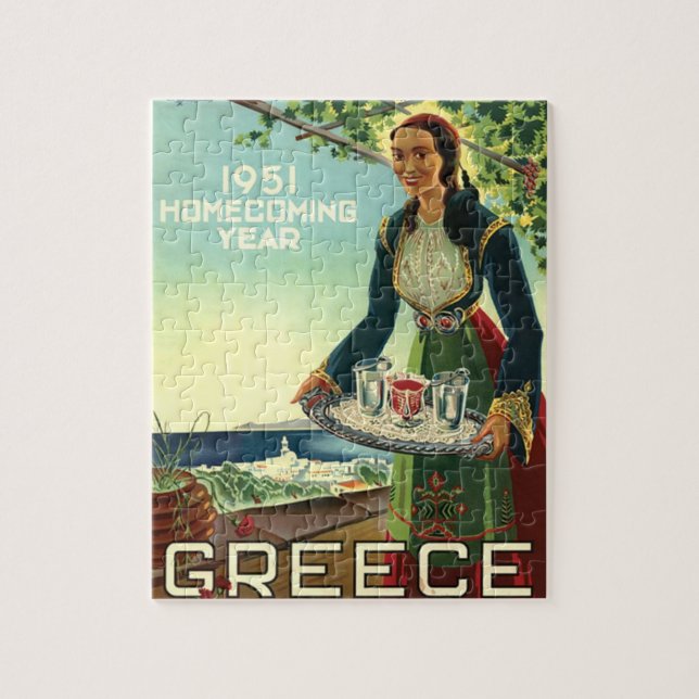 Puzzle Arte de Ilustracion de viajes en Grecia (Vertical)