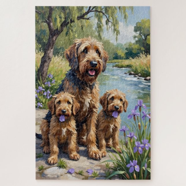 Puzzle Arte de Iris junto al río con Otterhound (Vertical)