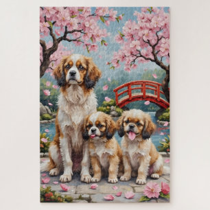 Puzzle Arte de jardín de cerezos en flor Chin Japonés