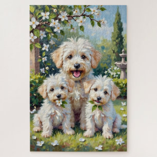 Puzzle Arte de jardín de jazmín Bichon Frise
