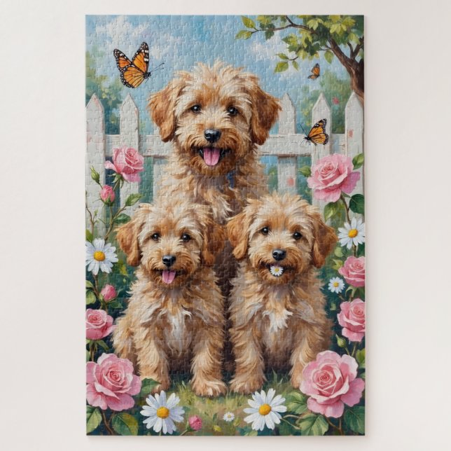 Puzzle Arte de jardín de rosas pastel de Yorkipoo (Vertical)