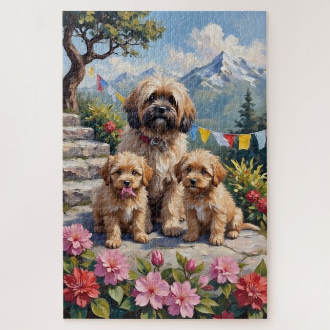 Puzzle Arte de jardín himalayo Lhasa Apso (Vertical)