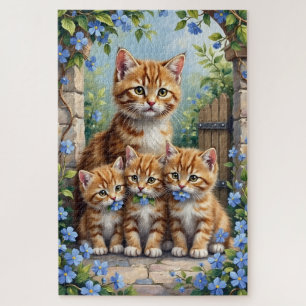 Puzzle Arte de jardín Olvidameazul Scottish Fold