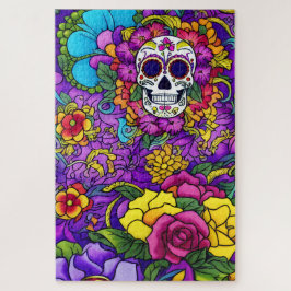 Puzzle Arte de la calavera del azúcar - Día de los muerto
