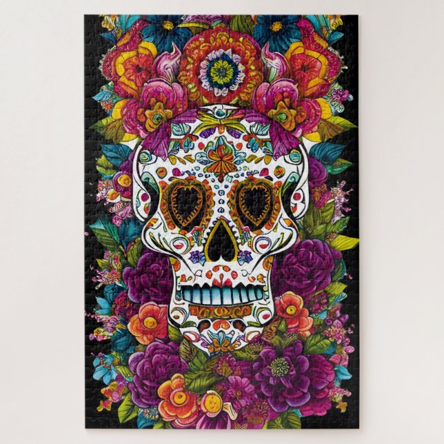 Puzzle Arte de la Calavera del Azúcar - Día de los Muerto (Vertical)