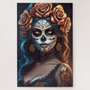 Puzzle Arte de la calavera del azúcar - Expresiones color