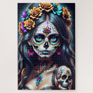 Puzzle Arte de la calavera del azúcar - Fiesta de colores