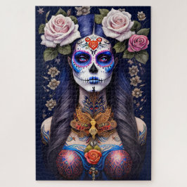 Puzzle Arte de la calavera del azúcar - maquillaje de crá